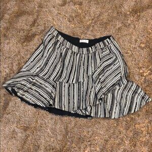 LoveShackFancy twill skirt black white size 2 stripes Love Shack Fancy